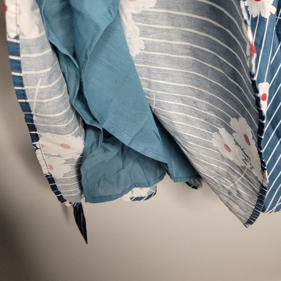 Modcloth Instant Energy Faux-Wrap Midi Dress 6 Blue Floral Tie Waist Sleeveless - Picture 5 of 8